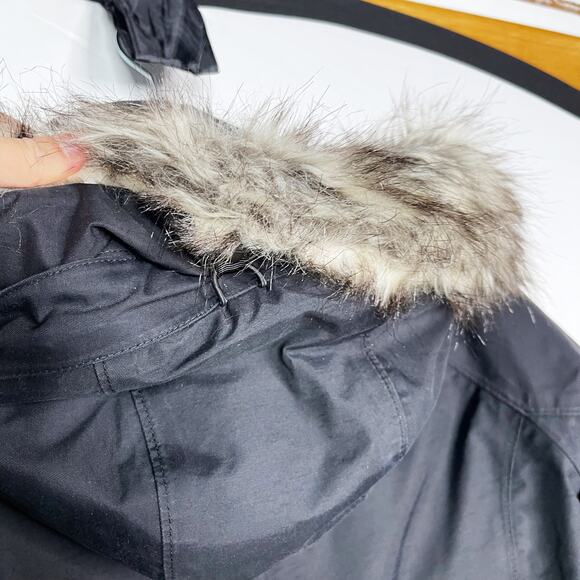 The North Face Womens Small Black Arctic Down Parka Jacket Faux Fur Hood Winter - Picture 9 of 15